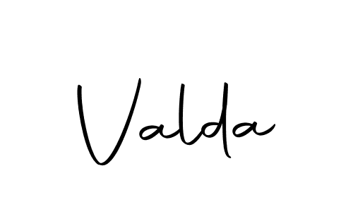 Design your own signature with our free online signature maker. With this signature software, you can create a handwritten (Autography-DOLnW) signature for name Valda. Valda signature style 10 images and pictures png