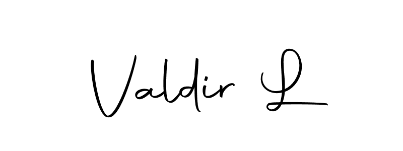 How to make Valdir L name signature. Use Autography-DOLnW style for creating short signs online. This is the latest handwritten sign. Valdir L signature style 10 images and pictures png