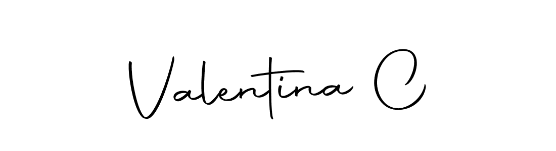 Design your own signature with our free online signature maker. With this signature software, you can create a handwritten (Autography-DOLnW) signature for name Valentina C. Valentina C signature style 10 images and pictures png