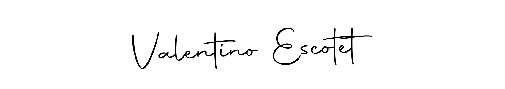 How to make Valentino Escotet name signature. Use Autography-DOLnW style for creating short signs online. This is the latest handwritten sign. Valentino Escotet signature style 10 images and pictures png