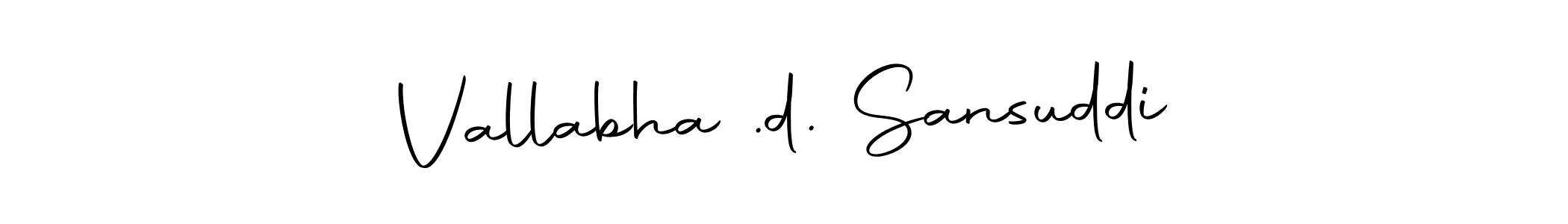 You should practise on your own different ways (Autography-DOLnW) to write your name (Vallabha .d. Sansuddi) in signature. don't let someone else do it for you. Vallabha .d. Sansuddi signature style 10 images and pictures png