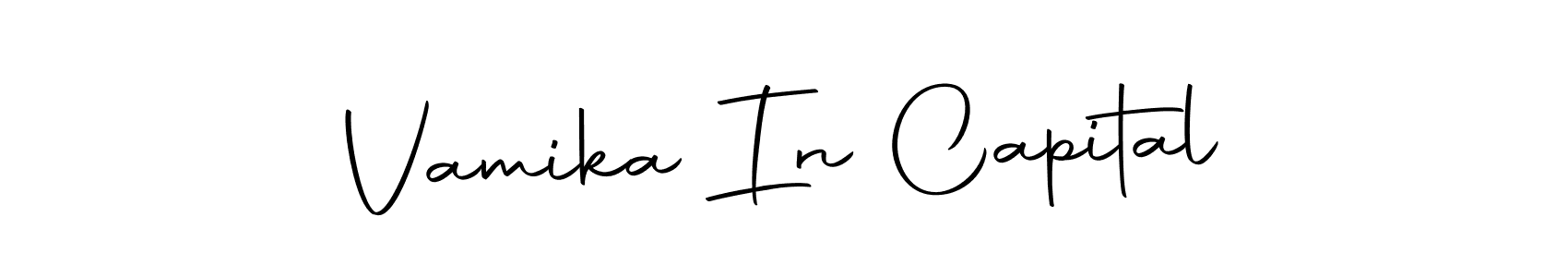 This is the best signature style for the Vamika In Capital name. Also you like these signature font (Autography-DOLnW). Mix name signature. Vamika In Capital signature style 10 images and pictures png