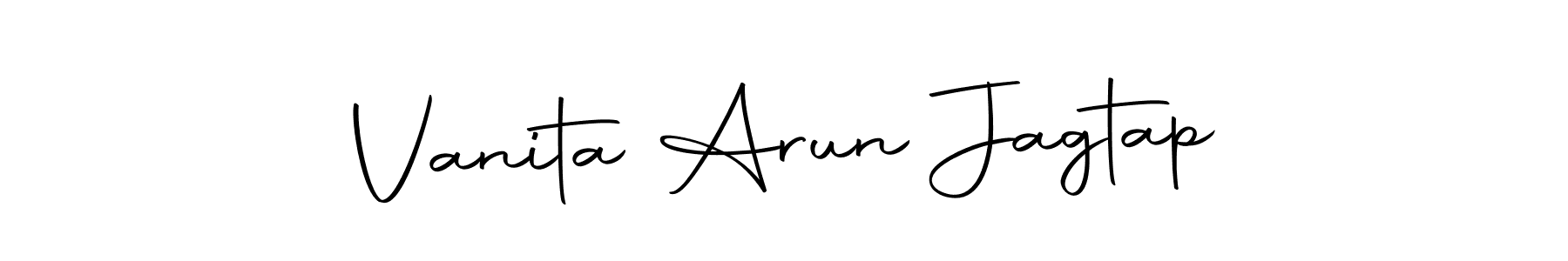This is the best signature style for the Vanita Arun Jagtap name. Also you like these signature font (Autography-DOLnW). Mix name signature. Vanita Arun Jagtap signature style 10 images and pictures png