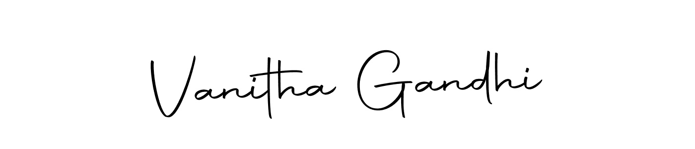 How to make Vanitha Gandhi name signature. Use Autography-DOLnW style for creating short signs online. This is the latest handwritten sign. Vanitha Gandhi signature style 10 images and pictures png