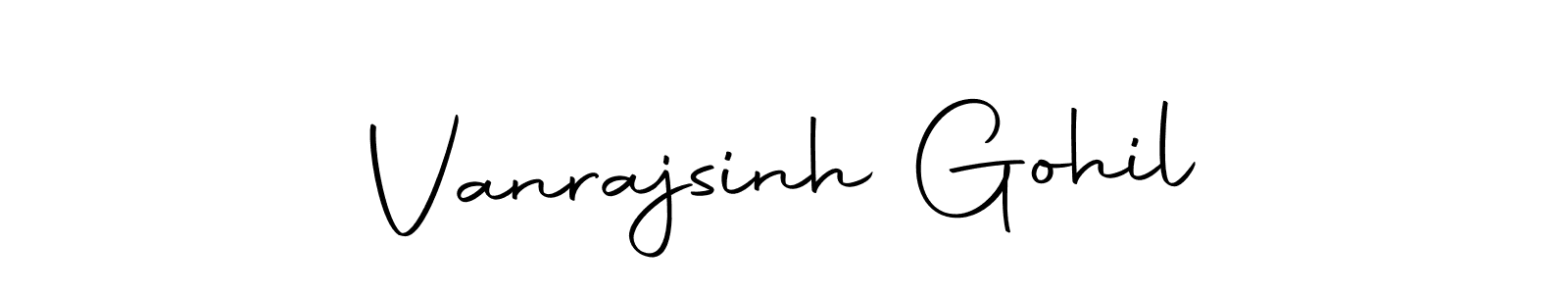 Use a signature maker to create a handwritten signature online. With this signature software, you can design (Autography-DOLnW) your own signature for name Vanrajsinh Gohil. Vanrajsinh Gohil signature style 10 images and pictures png