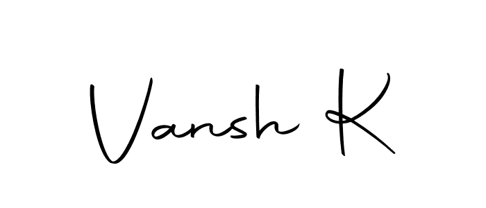 You should practise on your own different ways (Autography-DOLnW) to write your name (Vansh K) in signature. don't let someone else do it for you. Vansh K signature style 10 images and pictures png