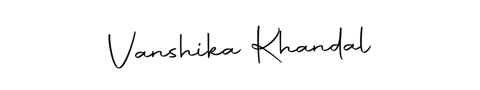 How to make Vanshika Khandal name signature. Use Autography-DOLnW style for creating short signs online. This is the latest handwritten sign. Vanshika Khandal signature style 10 images and pictures png