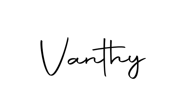 How to make Vanthy signature? Autography-DOLnW is a professional autograph style. Create handwritten signature for Vanthy name. Vanthy signature style 10 images and pictures png