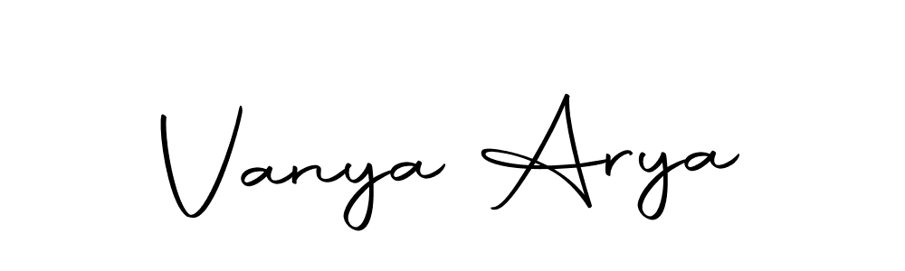 How to make Vanya Arya name signature. Use Autography-DOLnW style for creating short signs online. This is the latest handwritten sign. Vanya Arya signature style 10 images and pictures png