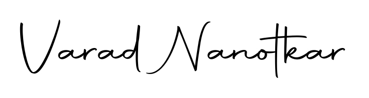 Download transparent PNG signature for name Varad Nanotkar styled with Autography-DOLnW font. Ready to paste directly into PDF and Word agreements. Varad Nanotkar signature style 10 images and pictures png