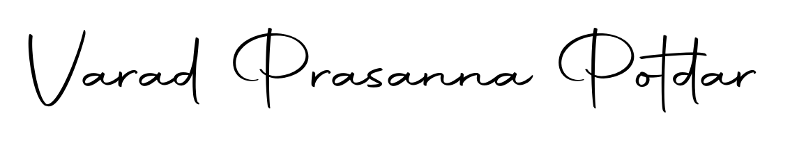 A dynamic signature style for Varad Prasanna Potdar using Autography-DOLnW script. Designed to look authentic, handwritten, and professional. Varad Prasanna Potdar signature style 10 images and pictures png