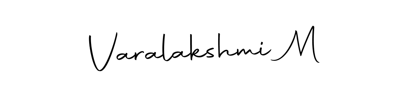 Design your own signature with our free online signature maker. With this signature software, you can create a handwritten (Autography-DOLnW) signature for name Varalakshmi M. Varalakshmi M signature style 10 images and pictures png