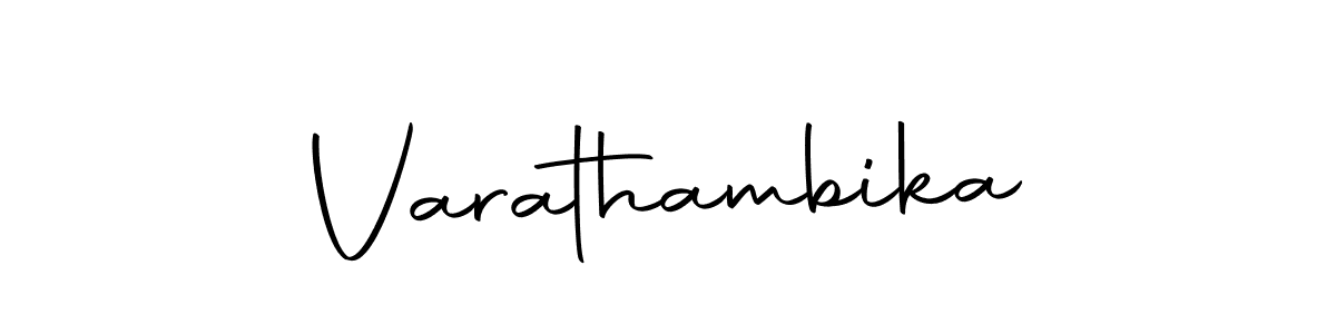 Design your own signature with our free online signature maker. With this signature software, you can create a handwritten (Autography-DOLnW) signature for name Varathambika. Varathambika signature style 10 images and pictures png