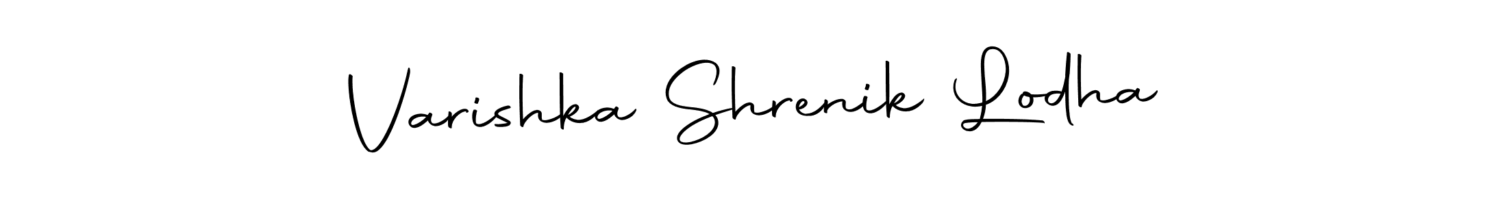The best way (Autography-DOLnW) to make a short signature is to pick only two or three words in your name. The name Varishka Shrenik Lodha include a total of six letters. For converting this name. Varishka Shrenik Lodha signature style 10 images and pictures png