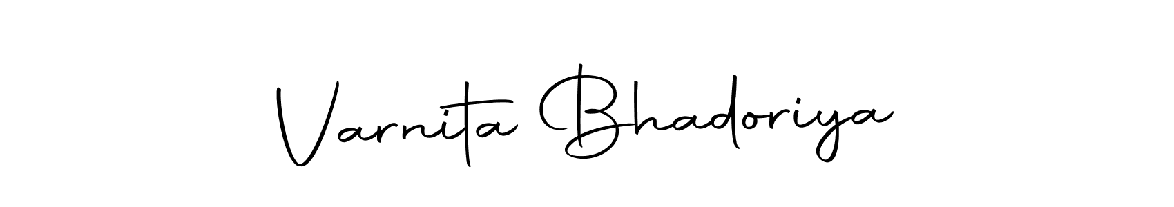 The best way (Autography-DOLnW) to make a short signature is to pick only two or three words in your name. The name Varnita Bhadoriya include a total of six letters. For converting this name. Varnita Bhadoriya signature style 10 images and pictures png