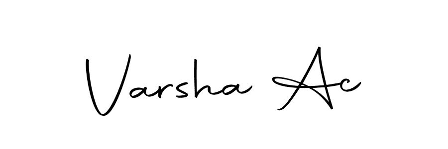 You should practise on your own different ways (Autography-DOLnW) to write your name (Varsha Ac) in signature. don't let someone else do it for you. Varsha Ac signature style 10 images and pictures png