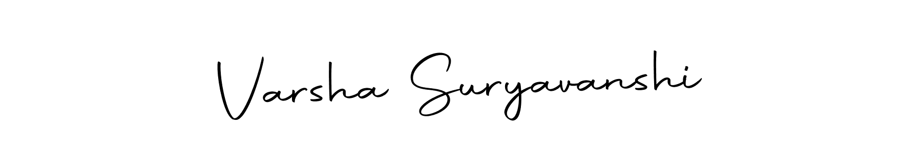 You should practise on your own different ways (Autography-DOLnW) to write your name (Varsha Suryavanshi) in signature. don't let someone else do it for you. Varsha Suryavanshi signature style 10 images and pictures png