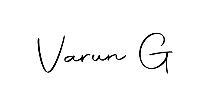 Use a signature maker to create a handwritten signature online. With this signature software, you can design (Autography-DOLnW) your own signature for name Varun G. Varun G signature style 10 images and pictures png