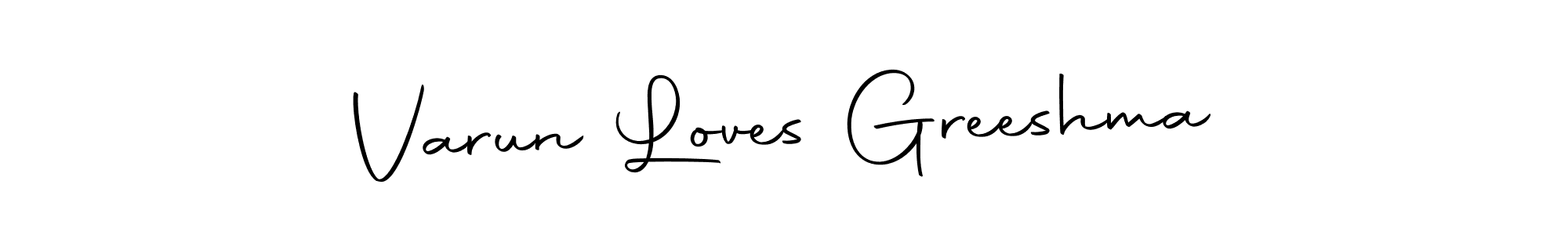 Varun Loves Greeshma stylish signature style. Best Handwritten Sign (Autography-DOLnW) for my name. Handwritten Signature Collection Ideas for my name Varun Loves Greeshma. Varun Loves Greeshma signature style 10 images and pictures png