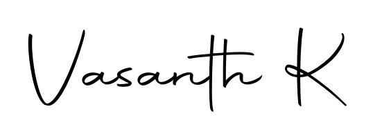 Practice writing Vasanth K with the flow of Autography-DOLnW lettering. A fantastic source of inspiration for developing your personal signature style. Vasanth K signature style 10 images and pictures png
