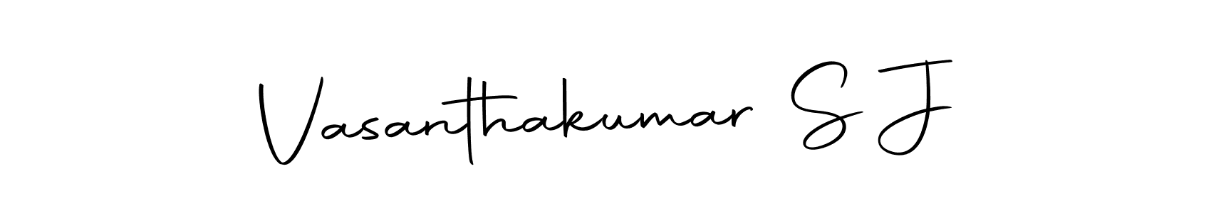 How to make Vasanthakumar S J name signature. Use Autography-DOLnW style for creating short signs online. This is the latest handwritten sign. Vasanthakumar S J signature style 10 images and pictures png