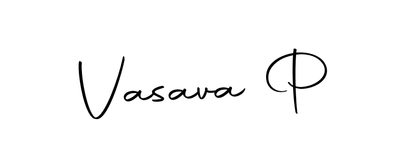 Use a signature maker to create a handwritten signature online. With this signature software, you can design (Autography-DOLnW) your own signature for name Vasava P. Vasava P signature style 10 images and pictures png