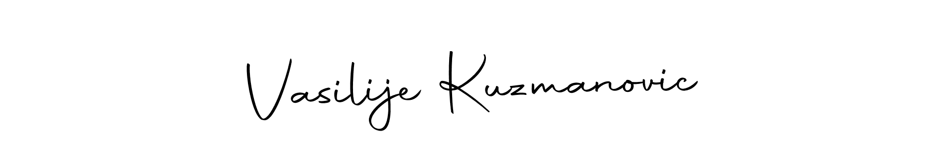 How to make Vasilije Kuzmanovic name signature. Use Autography-DOLnW style for creating short signs online. This is the latest handwritten sign. Vasilije Kuzmanovic signature style 10 images and pictures png