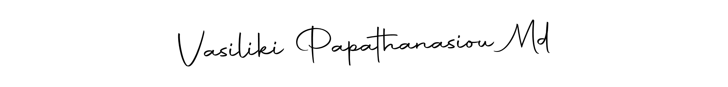 The best way (Autography-DOLnW) to make a short signature is to pick only two or three words in your name. The name Vasiliki Papathanasiou Md include a total of six letters. For converting this name. Vasiliki Papathanasiou Md signature style 10 images and pictures png