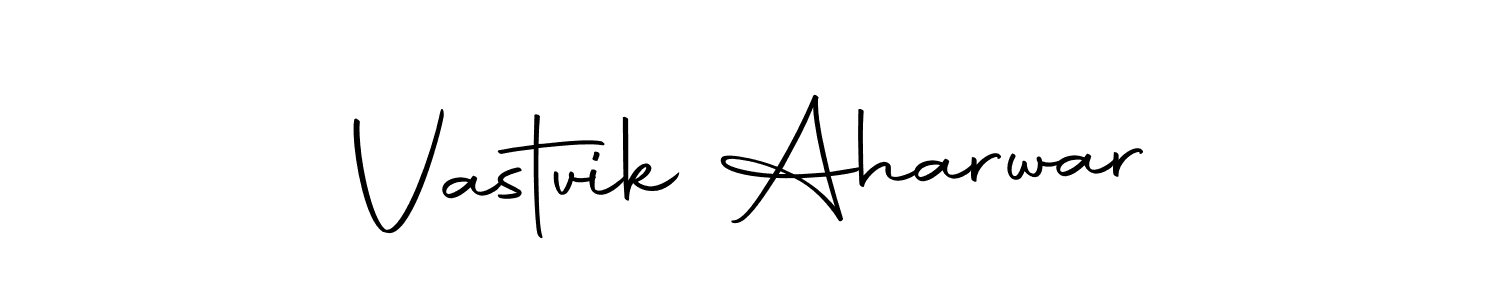 How to make Vastvik Aharwar name signature. Use Autography-DOLnW style for creating short signs online. This is the latest handwritten sign. Vastvik Aharwar signature style 10 images and pictures png