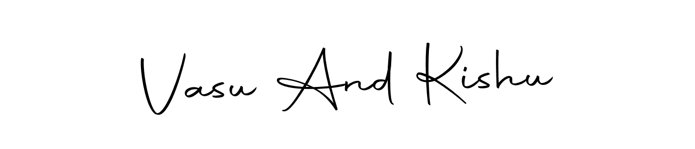 How to make Vasu And Kishu name signature. Use Autography-DOLnW style for creating short signs online. This is the latest handwritten sign. Vasu And Kishu signature style 10 images and pictures png