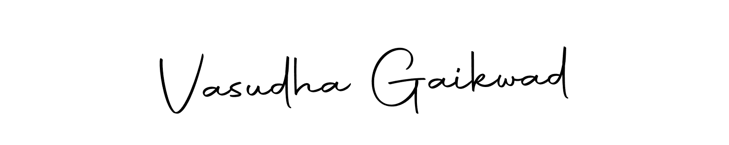 How to make Vasudha Gaikwad name signature. Use Autography-DOLnW style for creating short signs online. This is the latest handwritten sign. Vasudha Gaikwad signature style 10 images and pictures png