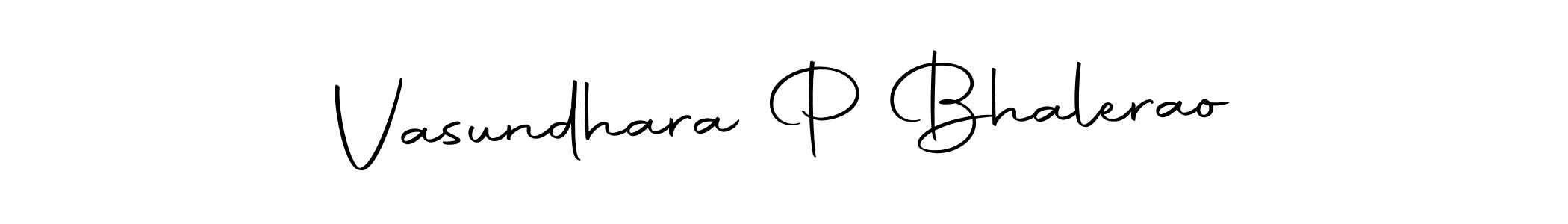 How to make Vasundhara P Bhalerao name signature. Use Autography-DOLnW style for creating short signs online. This is the latest handwritten sign. Vasundhara P Bhalerao signature style 10 images and pictures png