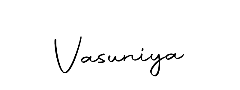 Create a beautiful signature design for name Vasuniya. With this signature (Autography-DOLnW) fonts, you can make a handwritten signature for free. Vasuniya signature style 10 images and pictures png