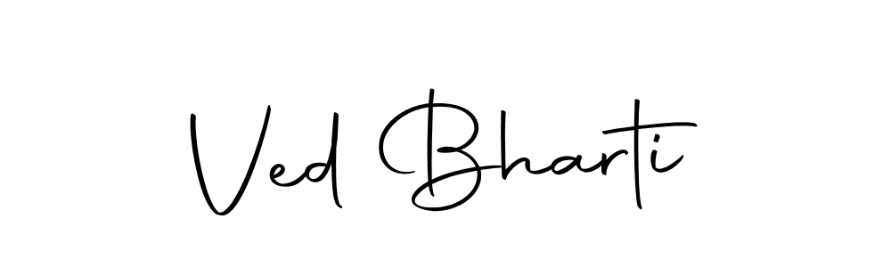You should practise on your own different ways (Autography-DOLnW) to write your name (Ved Bharti) in signature. don't let someone else do it for you. Ved Bharti signature style 10 images and pictures png