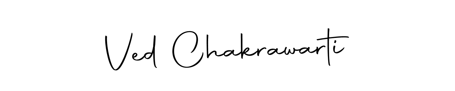 How to make Ved Chakrawarti name signature. Use Autography-DOLnW style for creating short signs online. This is the latest handwritten sign. Ved Chakrawarti signature style 10 images and pictures png