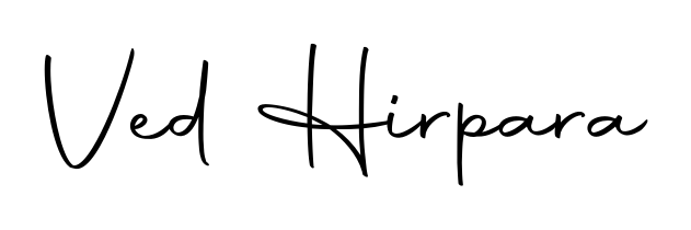 Make a beautiful signature design for name Ved Hirpara. Use this online signature maker to create a handwritten signature for free. Ved Hirpara signature style 10 images and pictures png