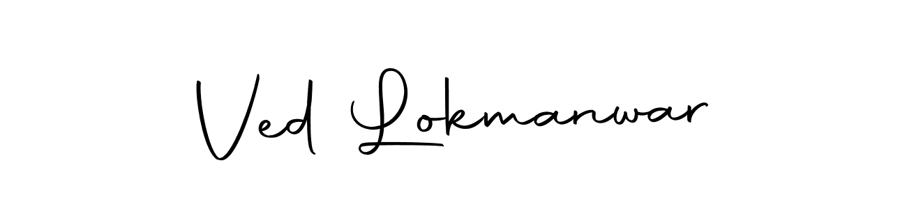 You should practise on your own different ways (Autography-DOLnW) to write your name (Ved Lokmanwar) in signature. don't let someone else do it for you. Ved Lokmanwar signature style 10 images and pictures png