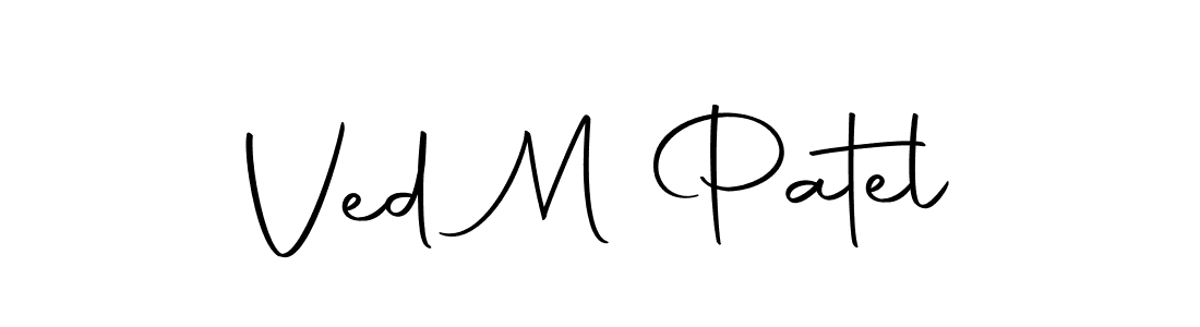 Make a beautiful signature design for name Ved M Patel. With this signature (Autography-DOLnW) style, you can create a handwritten signature for free. Ved M Patel signature style 10 images and pictures png