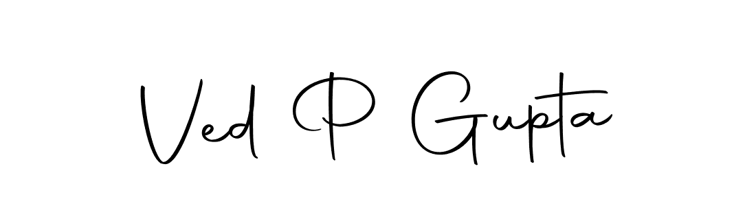 Make a beautiful signature design for name Ved P Gupta. With this signature (Autography-DOLnW) style, you can create a handwritten signature for free. Ved P Gupta signature style 10 images and pictures png