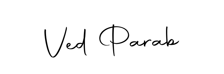 How to make Ved Parab name signature. Use Autography-DOLnW style for creating short signs online. This is the latest handwritten sign. Ved Parab signature style 10 images and pictures png