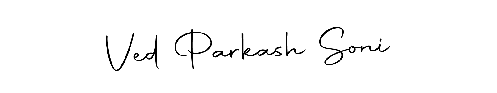 How to make Ved Parkash Soni name signature. Use Autography-DOLnW style for creating short signs online. This is the latest handwritten sign. Ved Parkash Soni signature style 10 images and pictures png