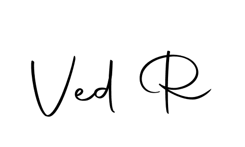 Ved R stylish signature style. Best Handwritten Sign (Autography-DOLnW) for my name. Handwritten Signature Collection Ideas for my name Ved R. Ved R signature style 10 images and pictures png