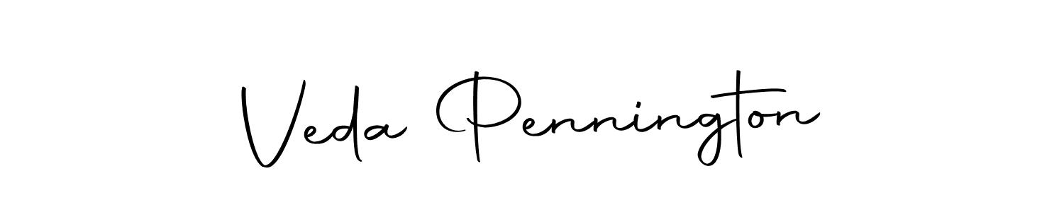 Create a beautiful signature design for name Veda Pennington. With this signature (Autography-DOLnW) fonts, you can make a handwritten signature for free. Veda Pennington signature style 10 images and pictures png
