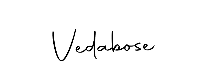 Create a beautiful signature design for name Vedabose. With this signature (Autography-DOLnW) fonts, you can make a handwritten signature for free. Vedabose signature style 10 images and pictures png