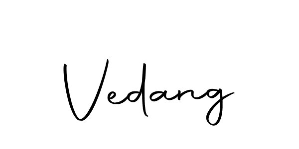 Use a signature maker to create a handwritten signature online. With this signature software, you can design (Autography-DOLnW) your own signature for name Vedang. Vedang signature style 10 images and pictures png