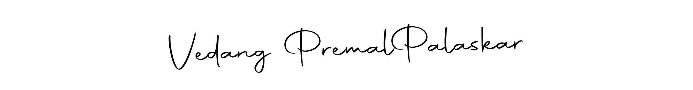 The best way (Autography-DOLnW) to make a short signature is to pick only two or three words in your name. The name Vedang Premal  Palaskar include a total of six letters. For converting this name. Vedang Premal  Palaskar signature style 10 images and pictures png