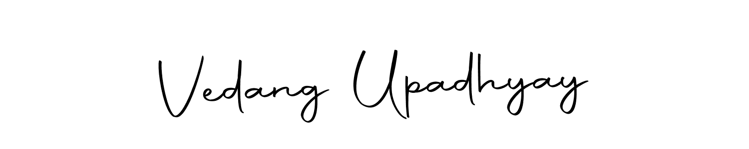 The best way (Autography-DOLnW) to make a short signature is to pick only two or three words in your name. The name Vedang Upadhyay include a total of six letters. For converting this name. Vedang Upadhyay signature style 10 images and pictures png