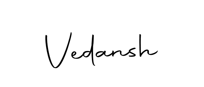 Design your own signature with our free online signature maker. With this signature software, you can create a handwritten (Autography-DOLnW) signature for name Vedansh. Vedansh signature style 10 images and pictures png