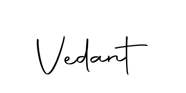 Design your own signature with our free online signature maker. With this signature software, you can create a handwritten (Autography-DOLnW) signature for name Vedant. Vedant signature style 10 images and pictures png