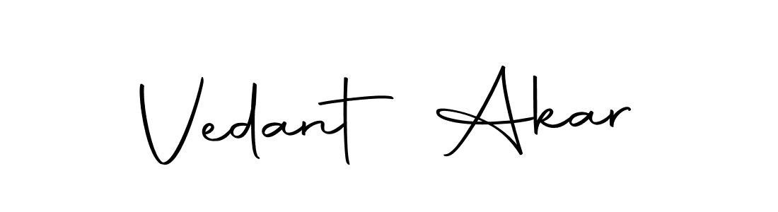 How to make Vedant Akar name signature. Use Autography-DOLnW style for creating short signs online. This is the latest handwritten sign. Vedant Akar signature style 10 images and pictures png